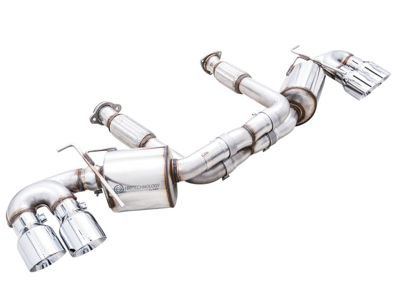 AWE Tuning 3015-42151 2020 Chevrolet Corvette (C8) Touring Edition Exhaust - Quad Chrome Silver Tips