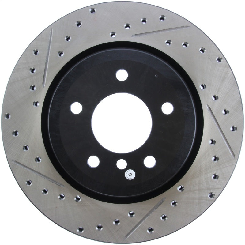 Stoptech 127.34080R StopTech 06 BMW 330 / 07-09 BMW 335 Slotted & Drilled Right Rear Rotor
