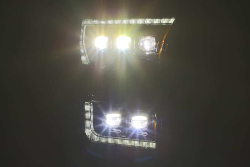 AlphaRex 880163 17-20 Ford Raptor NOVA LED Proj Headlights Plank Style Alpha Black w/Activ Light/Seq Signal