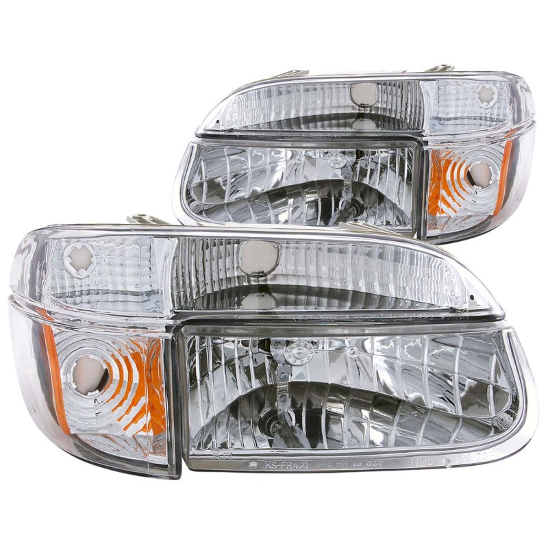ANZO 111040 1995-2001 Ford Explorer Crystal Headlights Chrome w/ Corner Lights 2pc