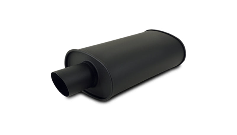 Vibrant 1146 StreetPower FLAT BLACK Oval Muffler with Single 3in Outlet - 2.5in inlet I.D.