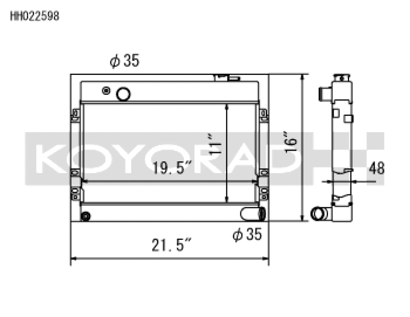 Koyo HH022598 68-73 Datsun 510 1.6L (MT) Radiator