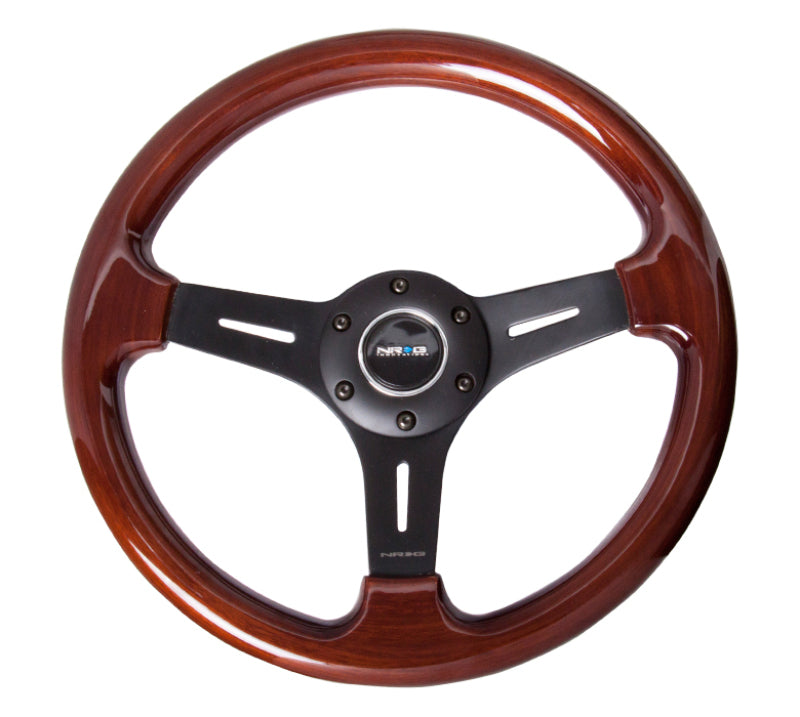 NRG ST-015-1BK Classic Wood Grain Steering Wheel (330mm) Wood Grain w/Matte Black 3-Spoke Center