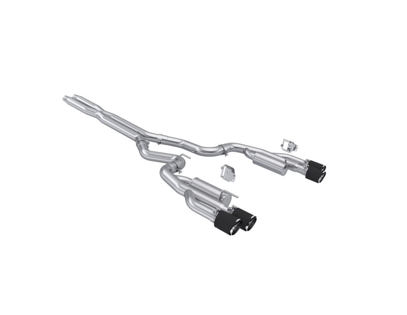 MBRP S72823CF 2024+ Ford Mustang 5.0L T304 SS 3in Cat-Back Exhaust w/ Quad Carbon Fiber Tips (Valve Delete)