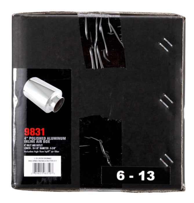 Spectre 9831 Inline Air Box 6in. w/Filter