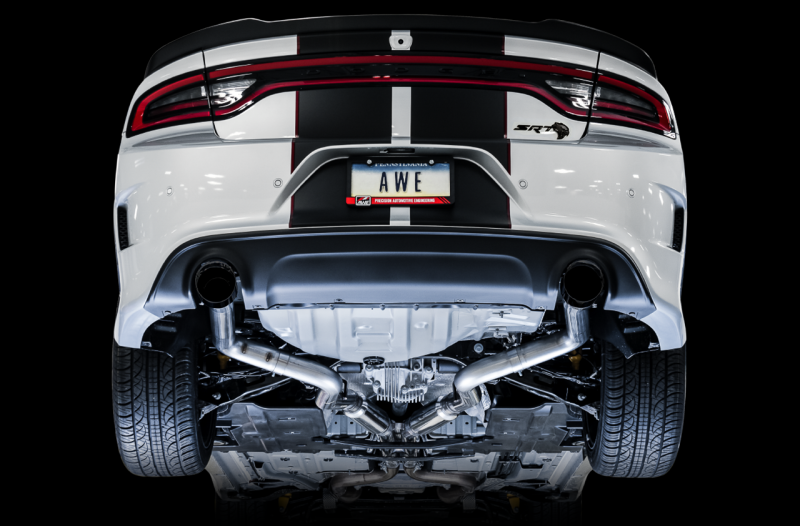 AWE Tuning 3015-33126 2015+ Dodge Charger 6.4L/6.2L Supercharged Track Edition Exhaust - Diamond Black Tips