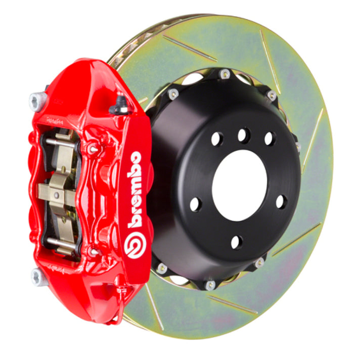 Brembo 2P2.9049A2 15-23 Mustang GT/V6/EcoBoost Rear GT BBK 4 Piston Cast 380x28 2pc Rotor Slotted Type1-Red
