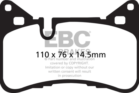 EBC DP32117C 14 Mercedes-Benz C63 AMG (W204) 6.2 Redstuff Rear Brake Pads