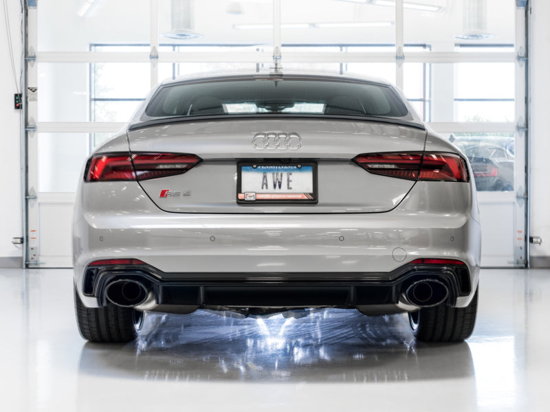 AWE Tuning 3015-33114 Audi B9 RS 5 Sportback Touring Edition Exhaust-Non Resonated- Diamond Black RS Style Tips
