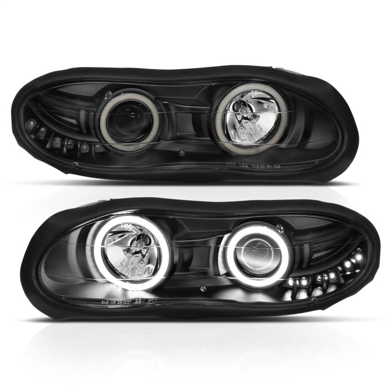 ANZO 121160 1998-2002 Chevrolet Camaro Projector Headlights w/ Halo Black