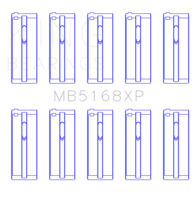 King Engine Bearings MB5168XP Honda H22 50mm Journal Crankshaft Main Bearing Set