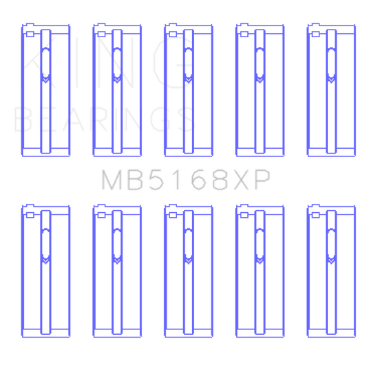 King Engine Bearings MB5168XP Honda H22 50mm Journal Crankshaft Main Bearing Set