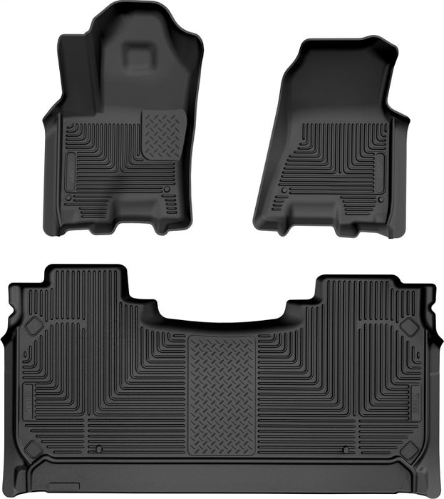 Husky Liners 94491 2025 RAM 1500 CC Weatherbeater Front & 2nd Seat Floorliner (3pc Set) - Blk