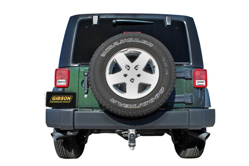 Gibson 17306-B 07-17 Jeep Wrangler JK Sport 3.8L 2.5in Cat-Back Dual Extreme Exhaust - Black Elite (Ceramic)