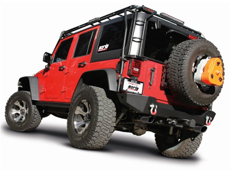 Borla 140459BC 12-16 Jeep Wrangler 3.6L AT/MT 4DR 4WD S SQ RL AC SR 2.5in 2in TIP 3.5inx3.28in Black Chrome