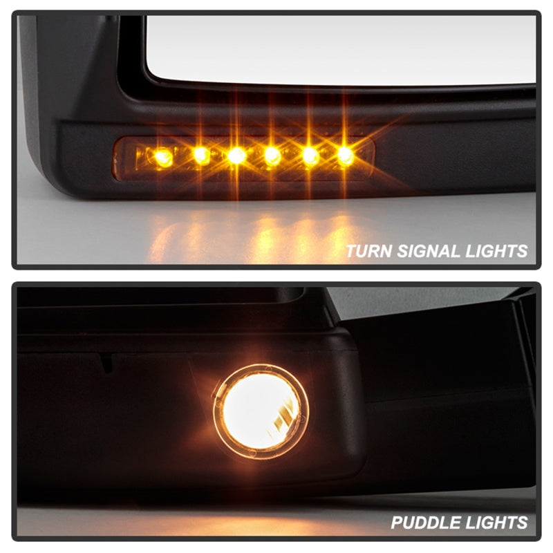 SPYDER 9935381 xTune Ford F150 07-14 Power Heated Amber LED Signal Telescoping Mirror Left MIR-FF15007S-PWH-AM-L