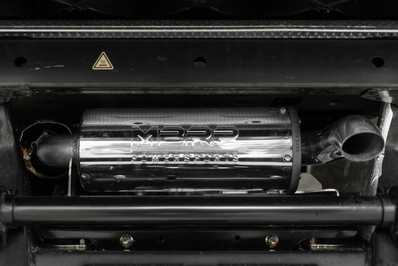 MBRP AT-9212PT 16-20 Can-Am Defender 1000 5in Single Slip-On Performance Series Exhaust System