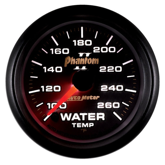 AutoMeter 7555 Autometer Phantom II 52mm Full Sweep Electronic 100-260 Deg F Water Temperature Gauge