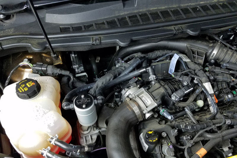 J&L 3031P-C 2015-2024 Ford Edge Sport/ST Passenger Side Oil Separator 3.0 - Clear Anodized