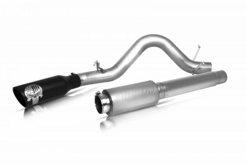 Gibson 76-0029 14-15 GMC Sierra 1500 SLT 5.3L 4in Patriot Skull Series Cat-Back Single Exhaust - Stainless