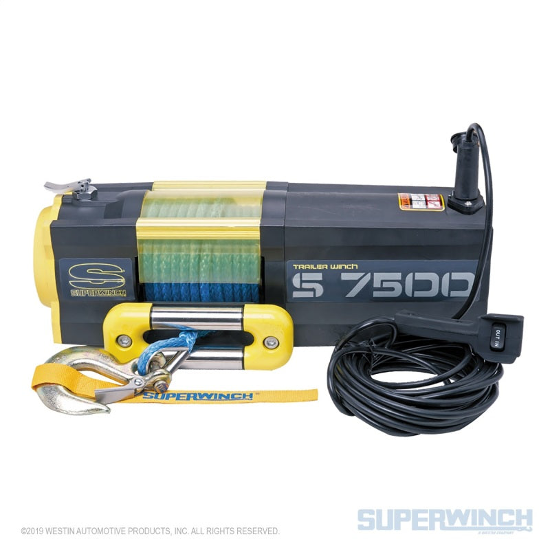 Superwinch 1475201 7500 LBS 12V DC 5/16in x 54ft Synthetic Rope S7500 Winch