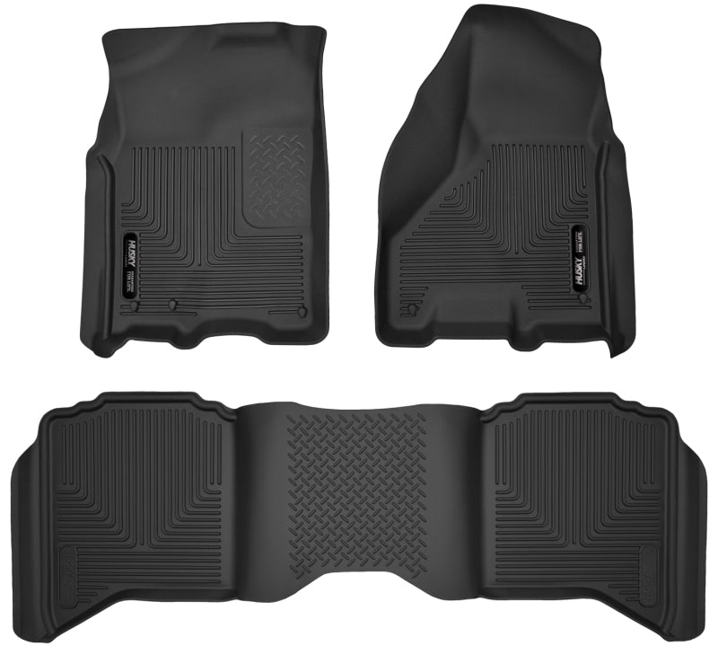 Husky Liners 53608 09-18 Dodge RAM 1500 Crew Cab X-Act Contour Front & Second Seat Floor Liners - Black
