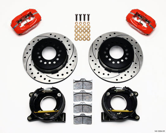 Wilwood 140-10094-DR Forged Dynalite P/S Park Brake Kit Drilled Red Chevy C-10 2.42 Offset 5-lug