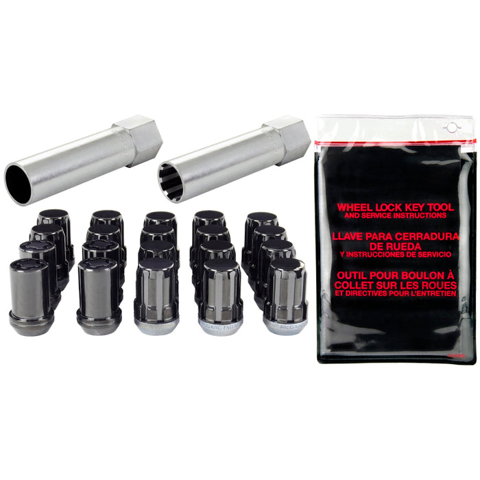 McGard 65557BK SplineDrive Tuner 5 Lug Install Kit w/Locks & Tool (Cone) M12X1.5 / 13/16 Hex - Blk