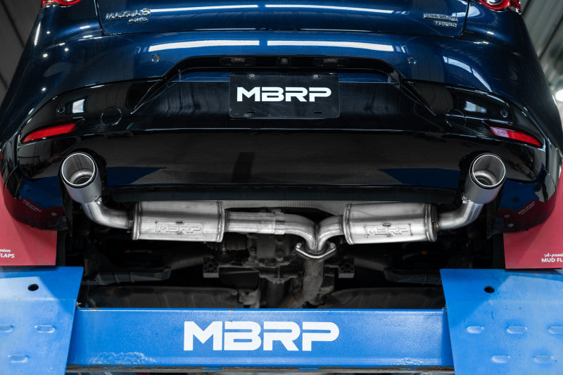 MBRP S4450304 19-23 Mazda 3 Hatchback T304SS 2.5in Axle-Back, Dual Rear Exit Street Profile