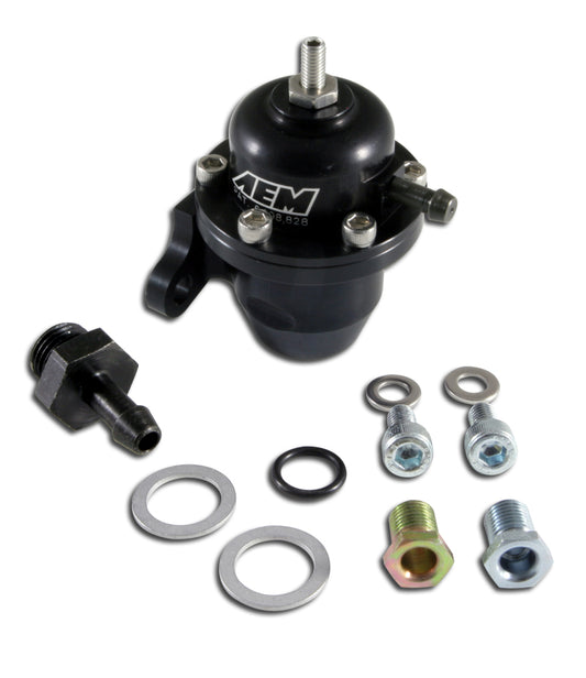 AEM 25-301BK 98-99 Acura CL / 00-05 S2000 / 98-02 Accord / 96-00 Civic Black Adjustable Fuel Pressure Regulat