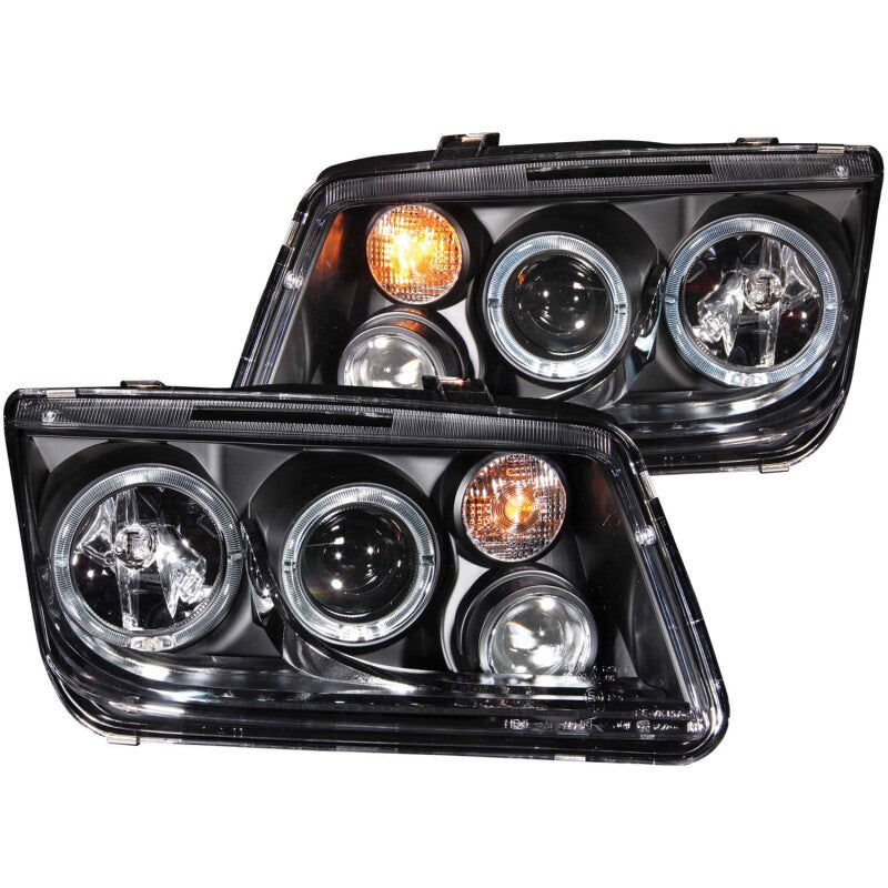 ANZO 121369 1999-2005 Volkswagen Jetta Projector Headlights w/ Halo Black (CCFL)