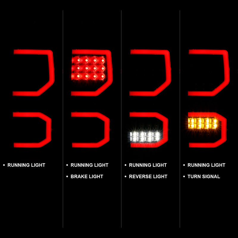 ANZO 311337 2007-2013 Toyota Tundra LED Taillights Plank Style Black w/Smoke Lens
