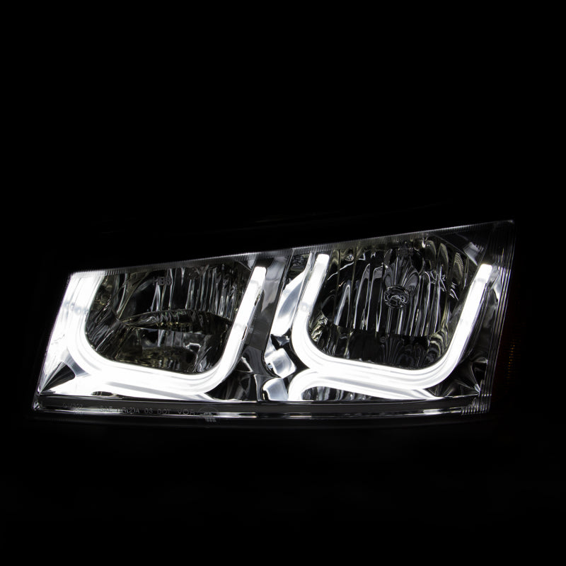 ANZO 111313 2003-2006 Chevrolet Silverado 1500 Projector Headlights w/ U-Bar Chrome