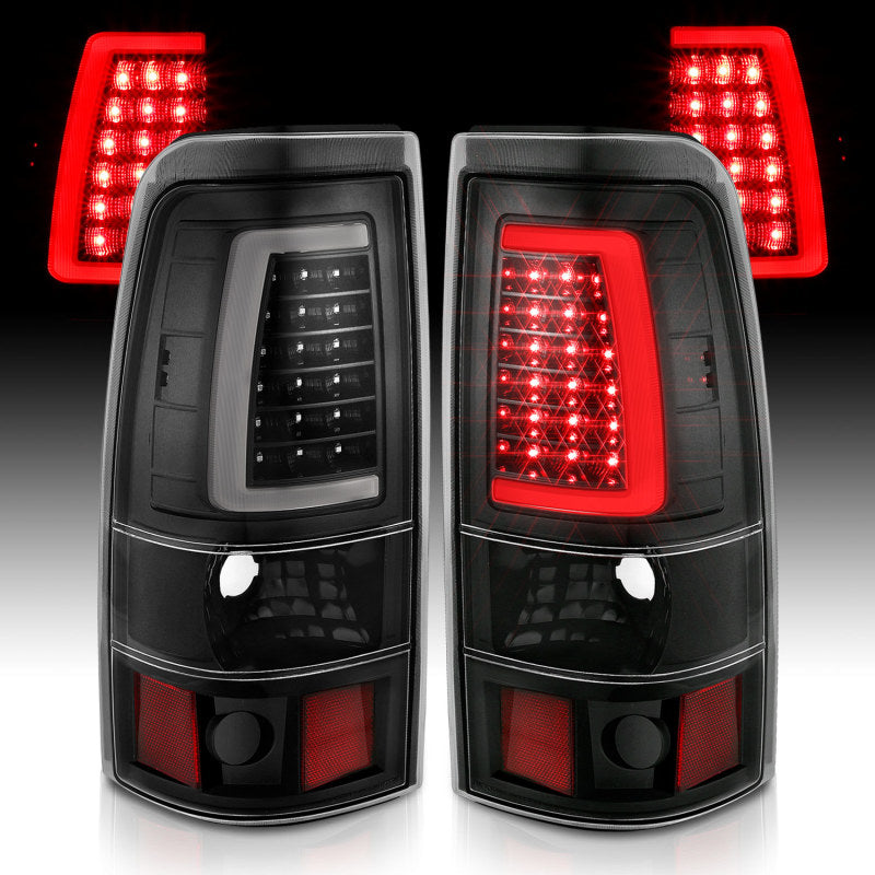 ANZO 311330 1999-2002 Chevy Silverado 1500 LED Taillights Plank Style Black w/Clear Lens