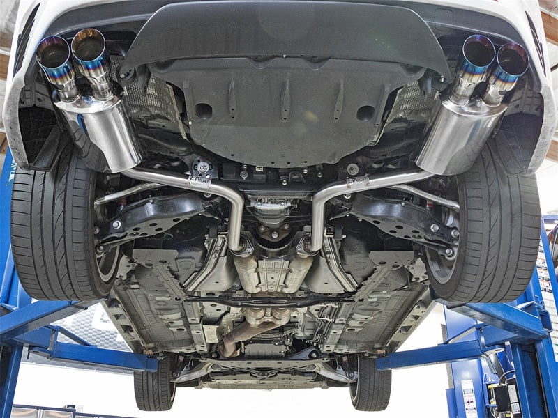 aFe 49-36037-L Takeda 16-17 Lexus RC 200T 2.0L (t) 2in. SS Axle-Back Exhaust System w/Polished Blue Tips