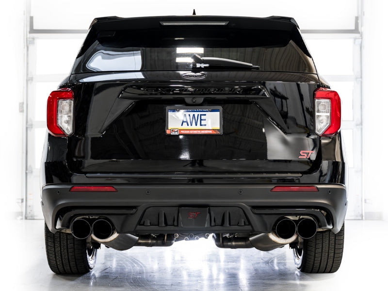 Awe Tuning Explorer ST Exhaust Dual Exh Quad Black Tips AWE3015-43625