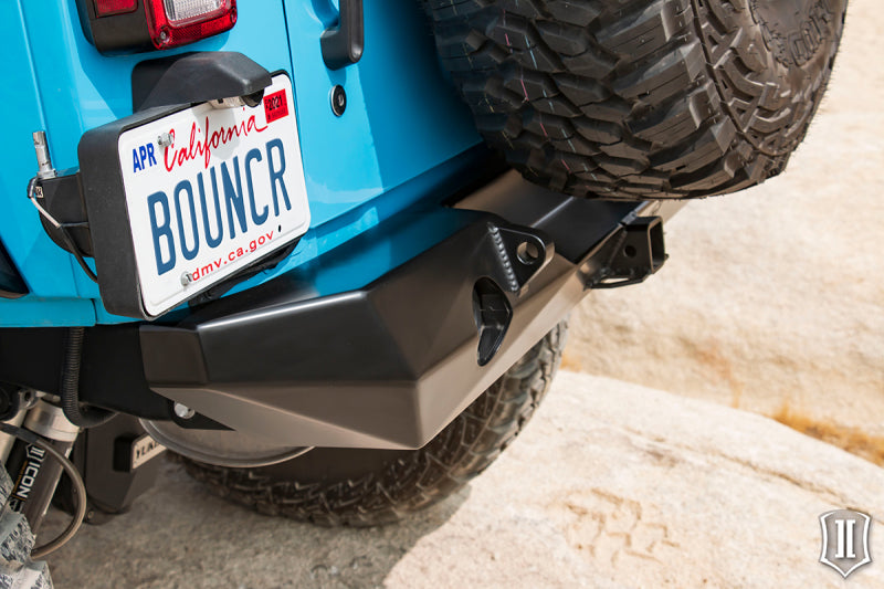 ICON 25218 07-18 Jeep Wrangler JK Pro Series 2 Rear Bumper w/Hitch/Tabs