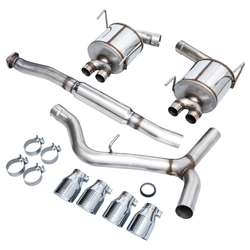 AWE Tuning 3015-42104 Subaru STI VA / WRX GV / STI GV Sedan Touring Edition Exhaust - Chrome Silver Tip (102mm)