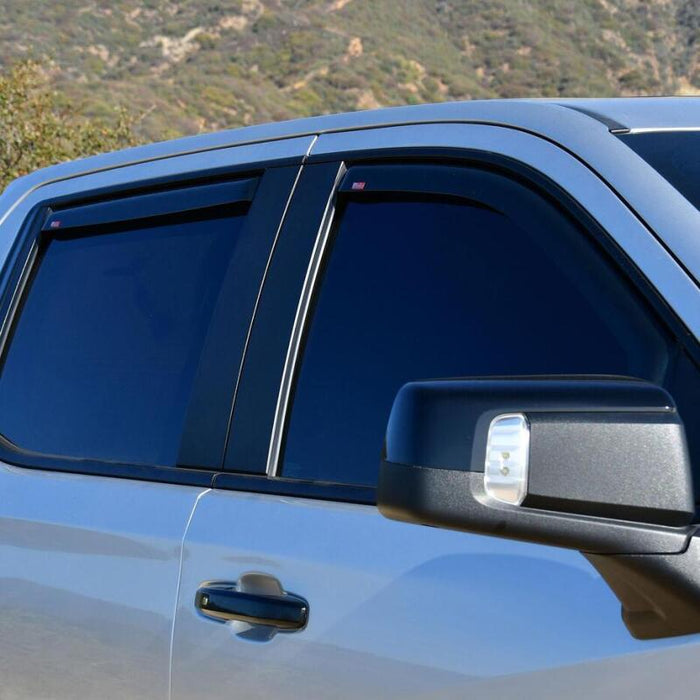 Westin 72-39429 19-21 Chevy Silverado Crew Cab Pickup In-Channel Wind Deflector 4pc - Smoke