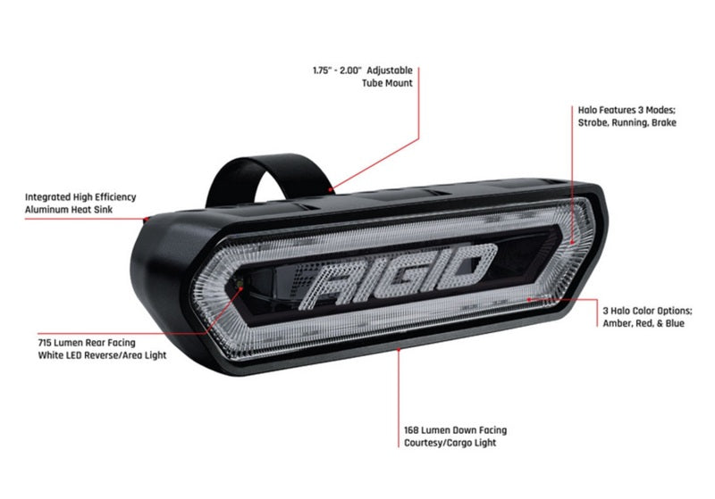 Rigid Industries 90144 Chase Tail Light Kit w/ Mounting Bracket - Blue