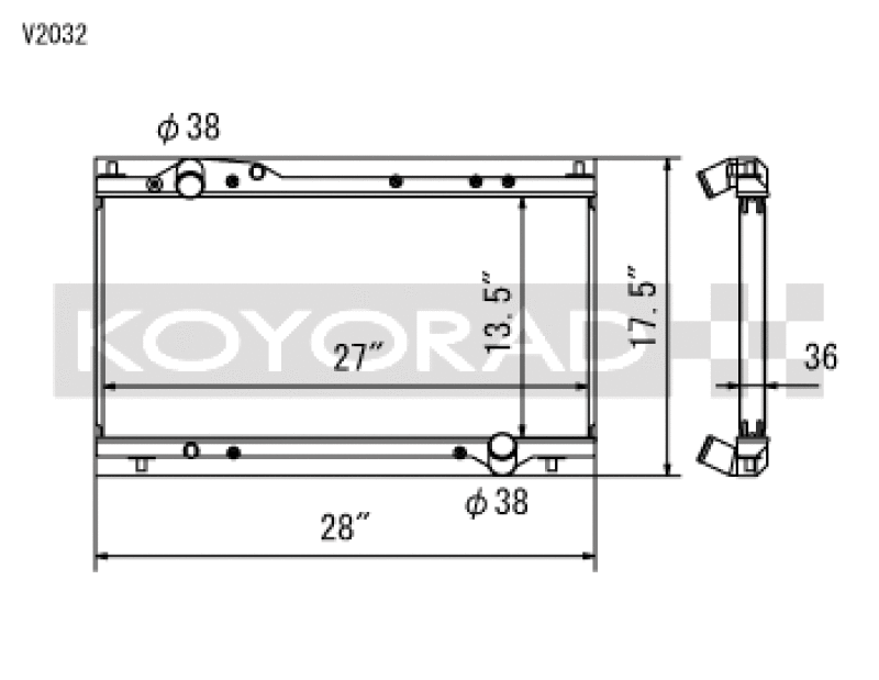 Koyo V2032 91-05 Acura NSX 3.0/3.2L (MT) Radiator