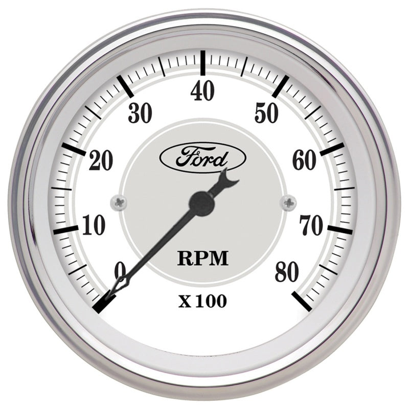 Autometer ATM880088 Ford Racing Tach - 3-1/8 In-Dach - White Face
