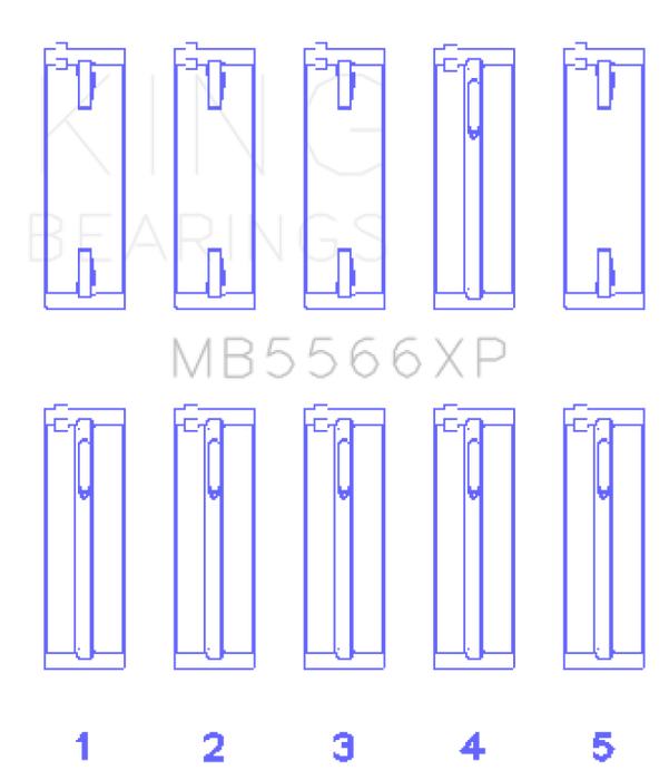 King Engine Bearings MB5566XP Audi A4 1.8L AEB Performance Main Bearing Set - Size STD
