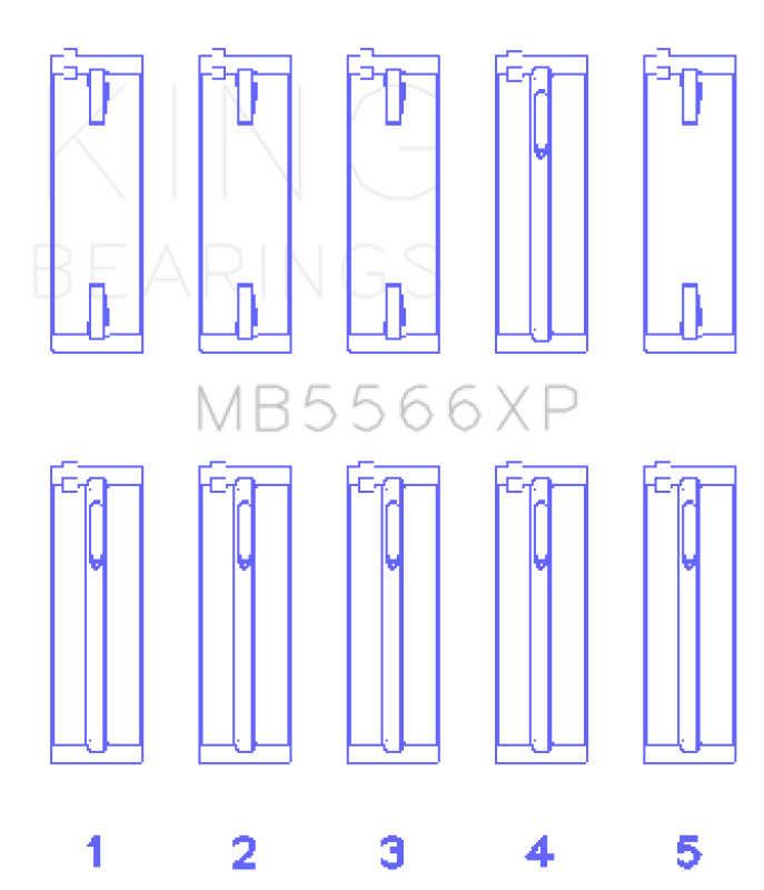 King Engine Bearings MB5566XP0.25 Audi A4 1.8L AEB Performance Main Bearing Set - Size +.25mm