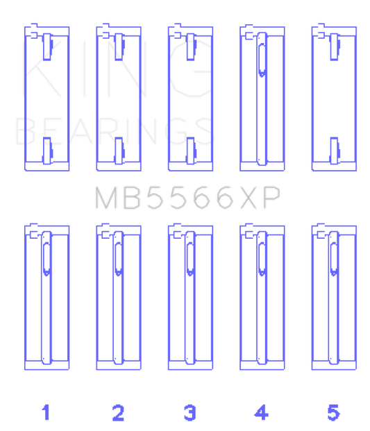 King Engine Bearings MB5566XP0.25 Audi A4 1.8L AEB Performance Main Bearing Set - Size +.25mm