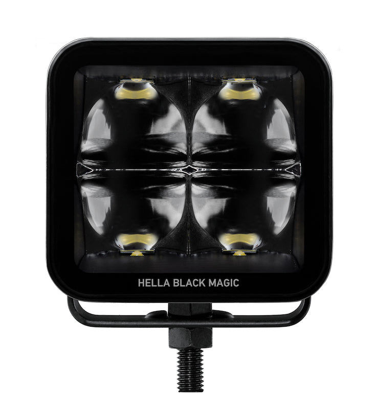 Hella 358176821 Universal Black Magic 3.2in L.E.D. Cube Kit - Spot Beam