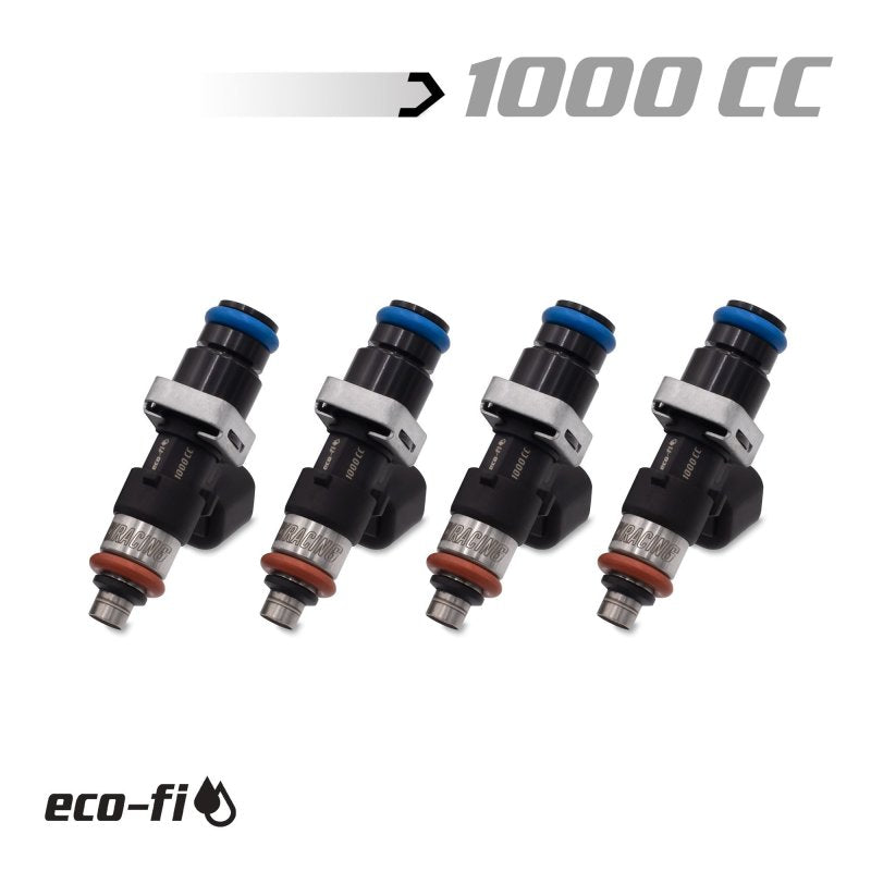 BLOX Racing BXEF-04914.14.K-1000-4 Eco-Fi Street Injectors 1000cc/min w/1/2in Adapter Honda K Series (Set of 4)