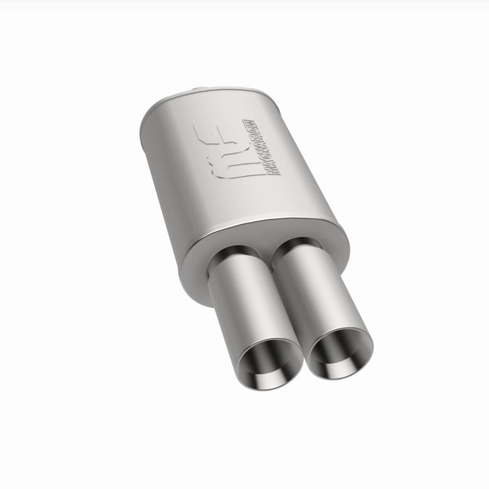 Magnaflow Perf Exhaust MAG14815 Stainless Muffler 2.25in In / Dual 3in Tips Out