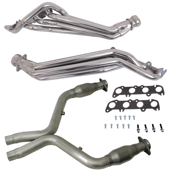 BBK 16333 11-14 Ford Mustang GT 1-3/4 Long Tube Headers w/High Flow Catted Mid Pipe (Silver Ceramic)