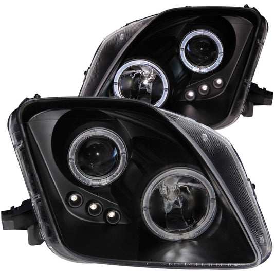 ANZO 121341 1997-2001 Honda Prelude Projector Headlights w/ Halo Black w/ LED